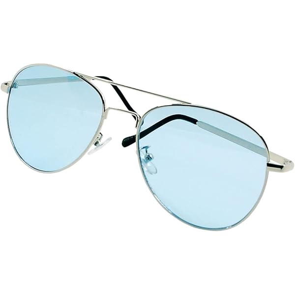 Amazon | ティアドロップ パイロットサングラス uvカット ライトブルー