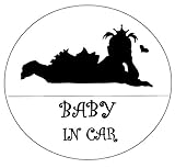 BABY IN CAR　クラウン女の子　 防水・車両OKカッティングステッカー　STK7X1-BICGCB