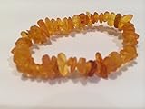 Baltic Amber Teething Bracelet 5.5 - 6 Inches Stretch for Babies - polished honey brown Baby, Infant