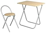 フォールディングテーブルセット (ナチュラル) 【テーブルとチェアのセット/木目柄】