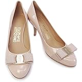 Amazon サルヴァトーレ フェラガモ 靴 レディース リボン パンプス エナメルベージュ Carla 70 New Bisque 並行輸入品 パンプス