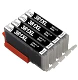 canon用 インク 381 BCI-381XLBK 黒ブラック4本セット 大容量 残量検知機能ICチップ付き 対応キヤノンプリンター機種: PIXUS TS8230 TS8130 TS8330 TS6230 TS6130 TR9530 TR8530 TR7530 TR703 TS6330 TS7330