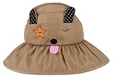 GEMVIE ベビー ハット 女の子 女児 可愛い 帽子 折りたたみ 収納便利 サンバイザーハット キッズ つば広 帽子 紫外線対策 UVカット カーキ