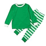 幼児の子供の赤ん坊のロリータスタイル，ストライプ，グリーンのトップス+ロングパンツ， OVERMAL 衣装セット，長袖の衣装セット (2歳)