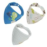 赤ちゃん　ベビー　子供　幼児用　防水　よだれかけ　三角 スナップ ベビービブ　３枚