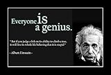 8 x 10のすべての木製額入りフォトAlbert Einstein Quote Everyoneは天才