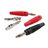 4ミリメートルバナナプラグコネクタのジャックネジ型バナナヘッドブラックとレッドカラー