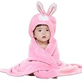 Uleade??Cute Rabbit Cartoon Bunny Baby Infant Kid's Hooded Towel Wrap by Uleade