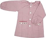 スモック 【園児・幼児】ピンク×リンゴ柄のチロリアンテープ　M　スマイリッシュ　入園　入学　幼稚園　保育園　小学校