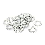 uxcell ロックワッシャー 10mm内径 炭素鋼 亜鉛メッキ 外部鋸歯状 20個入り