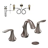 Moen KLEV-D-T6420ORB Eva Two-Handle High-Arc Lavatory Faucet, Oil Rubbed Bronze by Moen