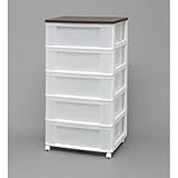 アイリスオーヤマ ウッドトップ チェスト ホワイト/ブラウンオーク W655P