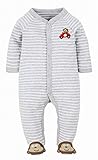 カーターズ Carter's ベビー服 カバーオール 足つき 長袖 男の子 グレーボーダー&おさる (6months(61-67cm)) [並行輸入品]