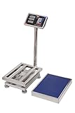 三方良し 防水・防塵デジタル台はかり(一体型) ステンレストレー付 充電式 100kg/20g 246912-01
