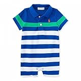 【並行輸入】RALPH LAUREN(ラルフローレン) 半袖　鹿の子 ポロシャツ コンビ ロンパース カバーオール　ベビー 男の子 12ｍ（75～80サイズ）
