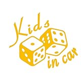 imoninn KIDS in car ステッカー　【シンプル版】　No.30　ダイス　（黄色）