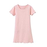 女の子のナイトドレスの綿の愛のレースの子供のエアコンサービス赤ちゃんの家庭のサービスパジャマ (110CM, ピンク)