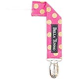 Bella Tunno Fabric Loop Pacifier Clip, Royal Fuchsia Dot by Bella Tunno