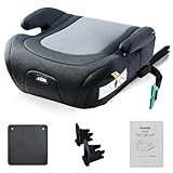 PFEBRO ジュニアシート ISOFIX R129適合 i-Size ブースターシート チャイルドシート 取付簡単 ロングユース 125～150cm 洗えるカバー (グレー(厚いクッション))