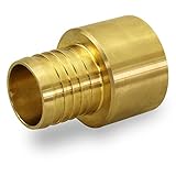 Everflow PSFA1234-NL Lead Free 1/2 Female Sweat x 3/4 Pex Barb Brass Adapter by Everflow