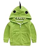 Youchan（ヨウチャン）子供服 キッズ フリース パーカー 長袖 恐竜 ジャンパー ジャケット かわいい 部屋着 普段着 お出かけ 秋 冬 (110cm)