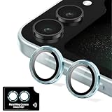 Kakuki for Galaxy Z Flip7 SC-55F SCG35 カメラフィルム ギャラクシーZ Flip 7 用 カメラ保護フィルム 薄型 強化ガラス 耐衝撃 独立型 露出オーバー防止 アルミ合金 カメラカバー (ブルー)