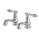 Kingston Brass KS1101TAL Tudor Basin Faucet, Polished Chrome, 4-3/8 inch in Spout Reach, Polished Ch