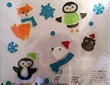 Holiday Winter Gel Window Clings ~ Christmas Animals, Polar Bear, Penguins, Owl & Fox with Snowflake