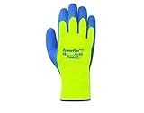 Ansell Powerflex T Blue/Yellow 11 Thermal Terry Cloth Mechanic's Gloves - Latex Palm Only Coating - 