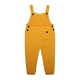 サロペット パンツ キッズ 子供 女の子 ロンパース ロングパンツ オーバーオール プレゼント highdas イエロー 80cm