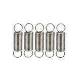 uxcell 圧縮スプリング ステンレス鋼 小さい デュアルフック テンションスプリング 線径0.4 mm 外径4 mm フリー長さ15 mm 5個