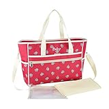 RONGTONGDAマザーズバッグ 水洗いOK 大容量 多機能 おむつ換えシート セット ママバッグ ショルダーバッグ (レッド)