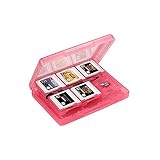 OSTENT ケース 28-in-1 ゲーム メモリーカード ケース カバー ホルダー カートリッジ ストレージ Nintendo 3DS 用 (ピンク)