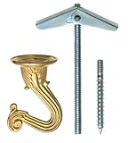 OOK 50341 Swag Hooks with Hardware, Brass, 2-Count by OOK