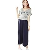 (ディーコッテ) D'Kotte レディース マタニティー 半袖 ワンピース 授乳口 授乳服 ロング スカート 産前 産後 150605-6(ネイビー-free)