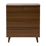 キャリー 80 ローチェスト 4段（ミドルブラウン） CARRIE LC 80-4 (MBR)