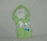 Hooded Towel 30x30 100% Cotton with White Owl on Lime Green by Playgro