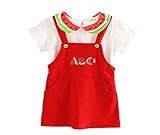 （ディゾン）dizoon 春夏 子供 ベビー キッズ 女の子 ワンピース ドレス 吊りスカート 2枚 可愛い服 赤 青80 85 90 100cm 6-36ヶ月