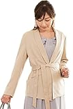 Sweet Mommy ショールカラー ハンサム ジャケット リボン取り外し可能 ブリティッシュ風ポケット 裏地付き フォーマル 大きいサイズ オフィス 上品 産前産後 マタニティ／ベージュ／L