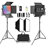 LED撮影用ライト SAMTIAN L5500RP 動画撮影用照明 RGB 360°無限色 336LED ビデオライト 3000～5800K