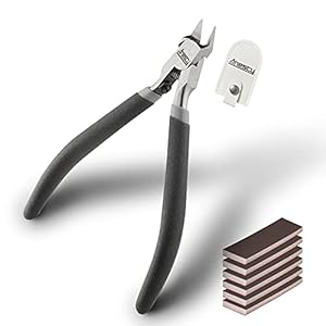 Anesty ニッパー プラモデル 片刃 ニッパー 超極薄刃 ニッパー ガンプラ ゲートカット用 極薄刃 プラスチックニッパー 布ヤスリ付