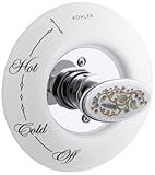 Kohler K-262-FL-0 Antique English Trellis Ceramic Dial Plate and Handle Inset, White [並行輸入品]