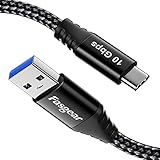 Fasgear USB3.2 Gen2 Type-C ケーブル 1.5m 10Gbps データ転送 3A急速充電対応 Android Auto/CarPlay対応 編組ナイロン USB-A to USB-C ギャラクシー i-Phone16 /i-Pad Pro/PS5コントローラー対応