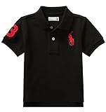 POLO RALPH LAUREN (ポロラルフローレン) 半袖ビッグポニーポロシャツ ベビー 男の子 ブラック 85cm (18ヶ月) [並行輸入品]