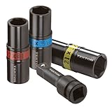 TEKTON 4950 1/2-Inch Drive Lug Nut Service Tool Flip Impact Socket Set, SAE/Metric, 4-Piece [並行輸入品]