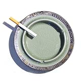 CXQ ヨーロッパスタイルの独創性ファッション防風セラミックシンプルな灰皿 (Color : Green)