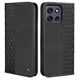 CASAFUNY 用の motorola moto g66j 5G ケース 手帳型 おしゃれ 向けの moto g66y 5G ケース 手帳型 耐衝撃 本革 PUレザー TPUソフト 用の モトローラ モトg66j スマホケース シンプル カードポケット付き 軽量 カバー スタンド機能付き カード収納 マグネット開閉 落汗や指紋防止 擦り傷防止[6.7インチ]ブラック