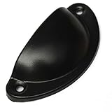 ハンドル，SODIAL(R)12xキッチン　食器棚　ドア　キャビネット　ノブ　引き出し　ハーフムーンシェル　プルハンドル　黒