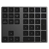 IPT Bluetooth ワイヤレス テンキー 34キー 英語配列 数字キーパッド アルミニウム製 充電式 ブルートゥース 無線 Windows Mac iOS Android ◇BT181 ブラック