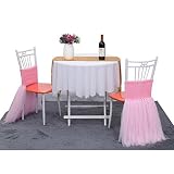 (Pink) - Suppromo Fluffy Tutu Chair Skirt For Party,Wedding,Birthday Party & Home Decoration (Pink)